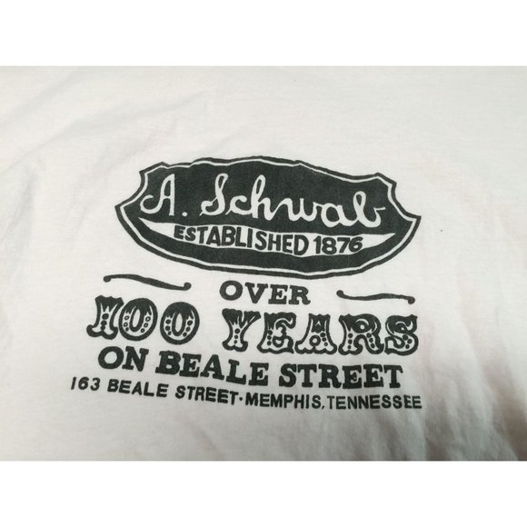 A Schwab "100 Years on Beale Street) - Memphis Tennessee Souvenir T Shirt Size 4 - Picture 2 of 4